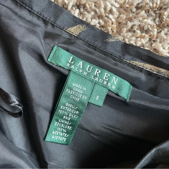 Ralph Lauren Black and Gold Silk Skirt - 8 - Picture 3 of 5